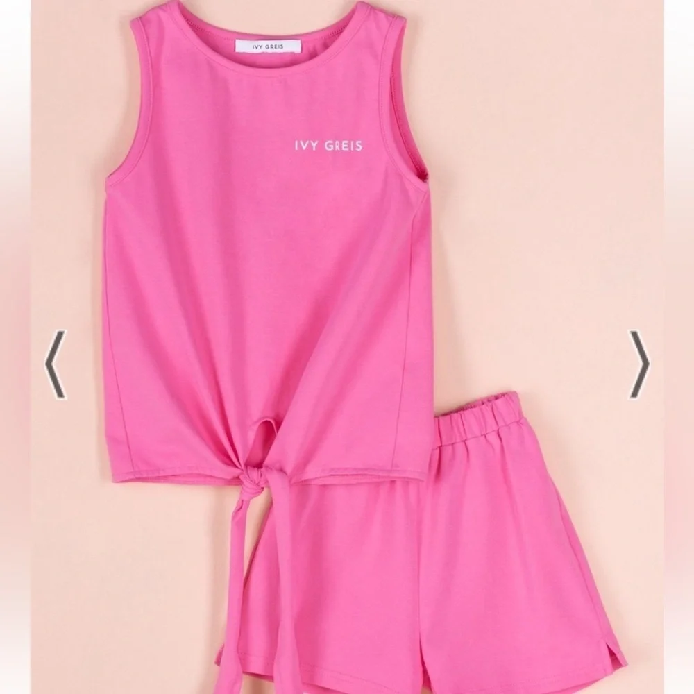 Girls pink top and shorts set in size 4T